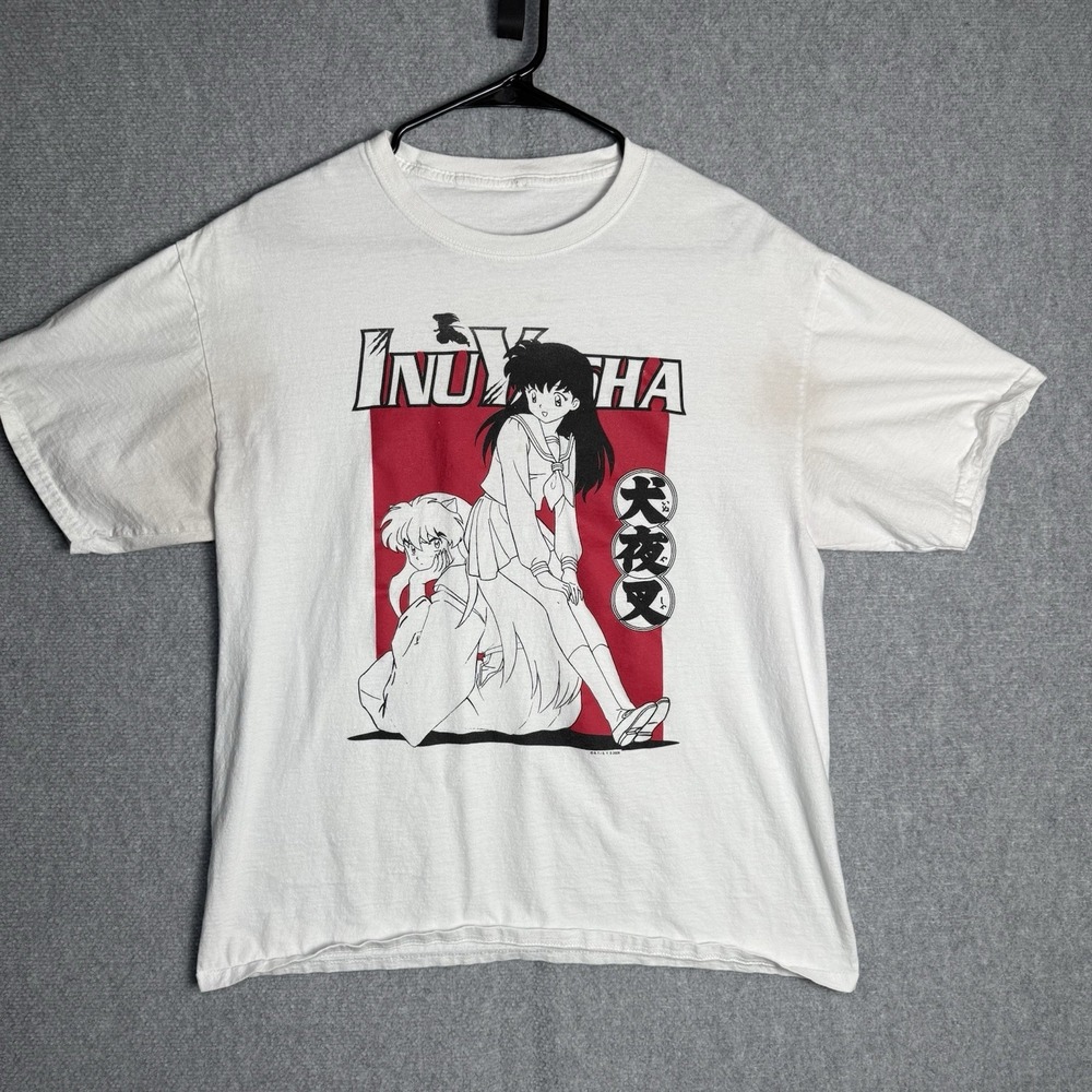 Inuyasha Anime Shirt Mens Size Medium Kagome InuYasha Japanese Kanji Manga